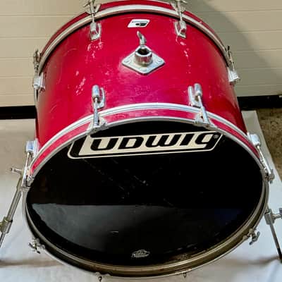 Ludwig Rockers 22 x 16" Bass Drum Vintage 80's Black and White Badge image 2