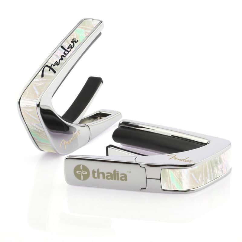Thalia X Fender Guitar Capo - Chrome, Mother of Pearl w/ Black Spaghetti Logo image 1