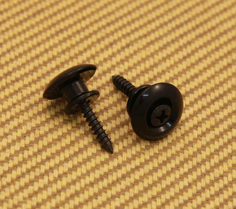 AP-0684-003 Gotoh Black Oversized Strap Buttons For Guitar & Bass image 1
