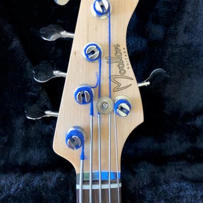 Moollon B524  Custom 5 String Bass guitar -  P precision style w Original Case image 5