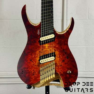 Mayones Hydra Elite 7 VF Multiscale Headless 7-String Electric Guitar w/ Case-Lava Burst Raw image 1