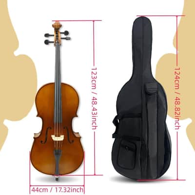 Cello Gig Bag 4/4 Full Size - Padded Soft Case with Backpack Straps & Accessories Pocket, Water-Resistant Lightweight Portable Instrument Cello Bag Cover Cloth for Travel & Storage image 2