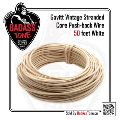 Gavitt 50ft Gavitt Vintage Cloth Wire - White Stranded Core Push-Back Guitar Wire image 1