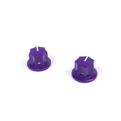 2x Control Knobs For Jaguar Mustang Style Guitar JB or Pedal, 1/4" Shaft, Purple (adjustable)