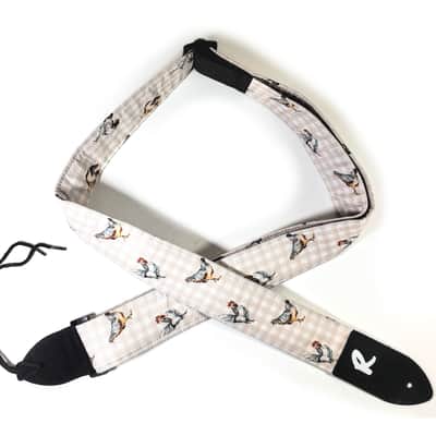 Chicken Guitar Strap - Hen Rooster on Plaid Guitar Strap- Handmade Guitar Strap - Country Guitar Strap - Double Padded Comfortable image 3