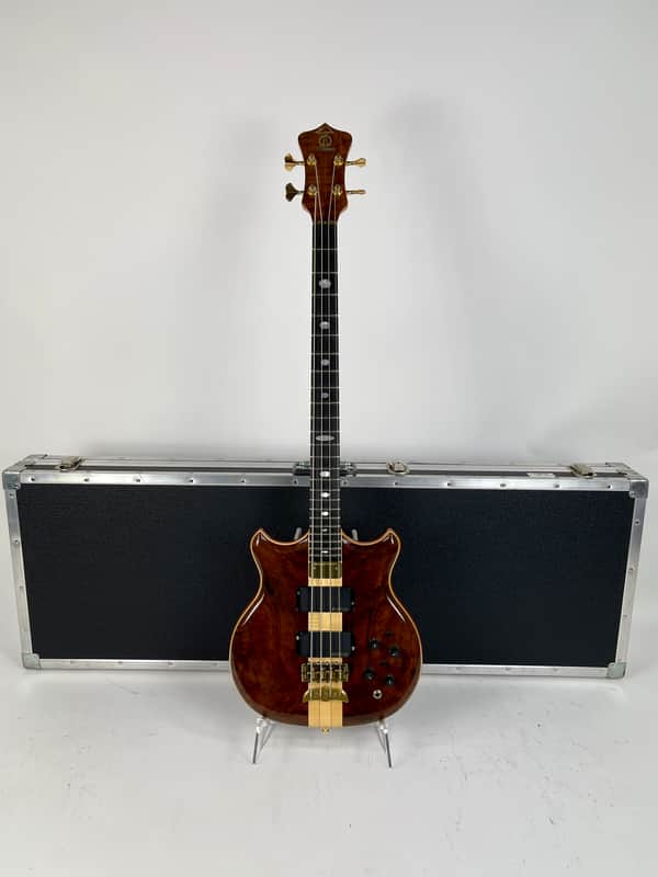 1998 Alembic Stanley Clarke Signature Standard Bass Natural Flame Walnut Short Scale image 1
