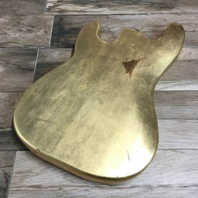 Made to Order - FRANCHIN Jupiter bass body Relic Aged METALLIC LEAF (Gold/Silver/Copper) Basswood Poplar Precision-Bass Style Made in Italy image 3