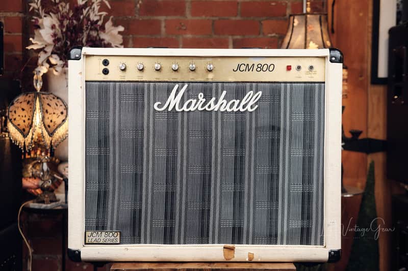 Marshall JCM 800 4104 50 Watt Lead 2x12 Combo Amp - White Tolex! image 1
