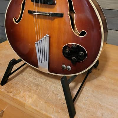 1956 Hofner President Electric Guitar 2 Pickup Cutaway Sunburst Nice Shape W/HSC image 3