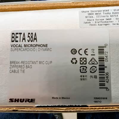 Shure BETA 58A Handheld Supercardioid Dynamic Microphone 1996 - Present - Black image 4