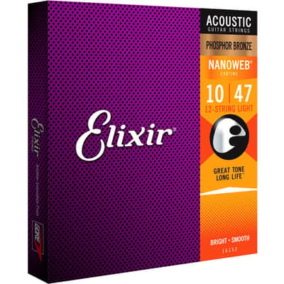 Elixir Nanoweb Phosphor Bronze Acoustic Strings 10-47 (12 String) image 5