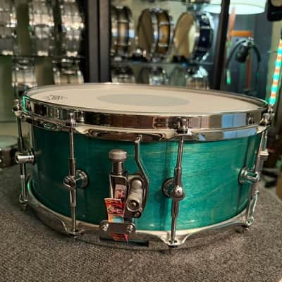 King  6.5x14 Maple snare drum 2000’s - California Blue image 2