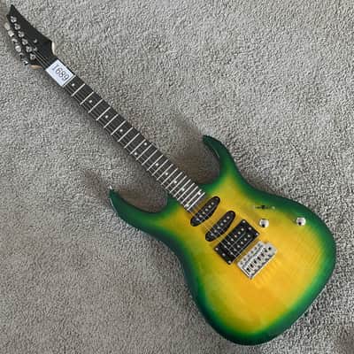 Transparent Green Superstrat Electric Guitar, Basswood Body, Maple Neck, Rosewood Fingerboard image 11