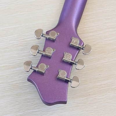 Metallic Purple Custom Handmade Electric Guitar, Okoume Wood Body, Maple Neck, Rosewood 24 Frets Fingerboard image 2