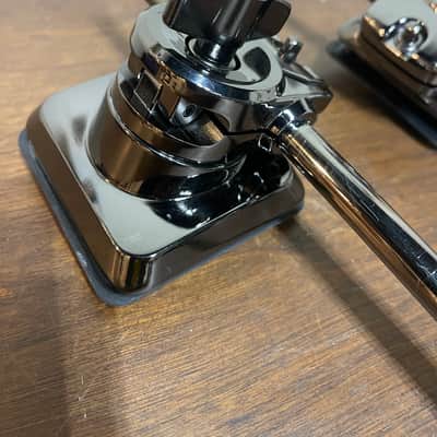 Tama Black Nickel Drum Spurs w Mounts Complete Pair image 2