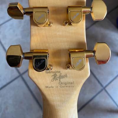 Höfner 5000/1 Deluxe Violin Bass (1994, Rare, Vintage), Blonde + Gold-Hardware + Case image 6