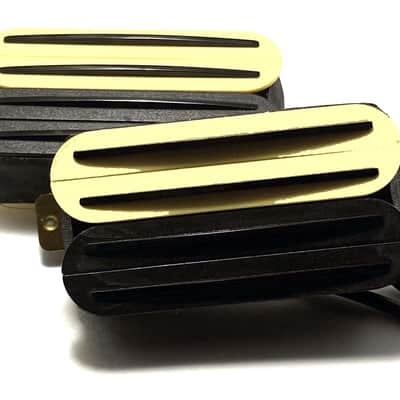 Dragonfire Quad Rail Humbuckers Four Blade Rail Style Passive 23K Pickup Set ~ Cream Black Zebra #3 w/ Black Rails image 3