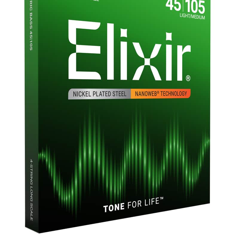 Elixir Nanoweb Bass Guitar Strings; 45-130 Stainless Steel