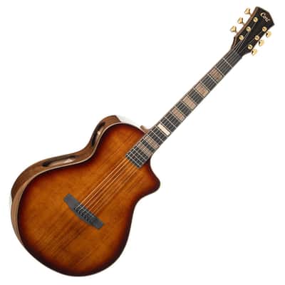 Cort Modern Burst Concert Venetian Cutaway Tobacco Sunburst Bevel Acoustic Guitar Fishman image 1