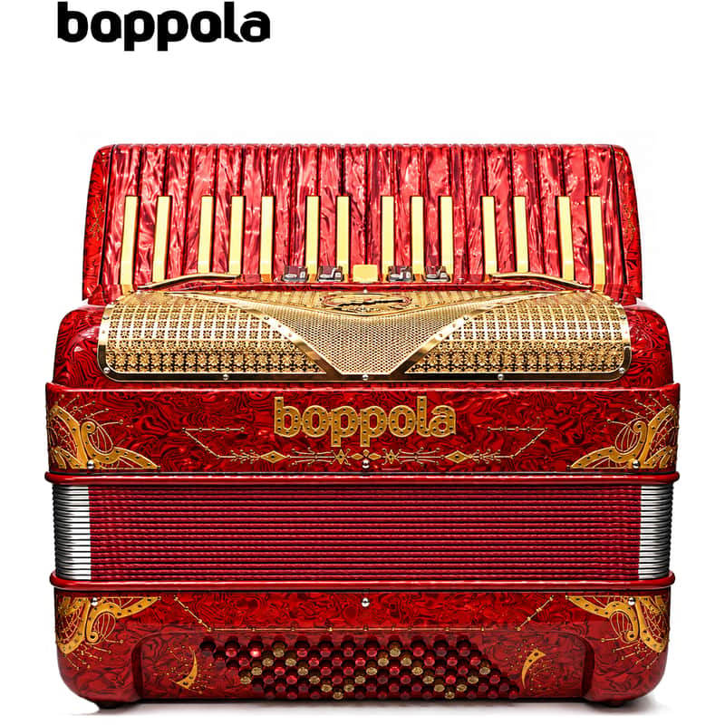 Boppola 5 Switch Piano Italian Accordion - Red Pearl image 1