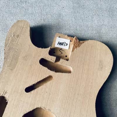 Left Handed Unfinished Basswood Guitar Telecaster Tele Style Body, String Through Bridge image 4