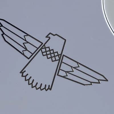 For Gibson Firebird Silver 3D Logo Guitar Pickguard 3 Ply White image 2