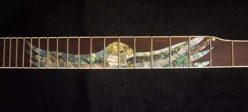 Handcrafted 5 String Banjo Neck, Solid Mahogany MOP & Abalone Eagle Inlay, Heel Carved, Bruce Wei BN-2026 image 1