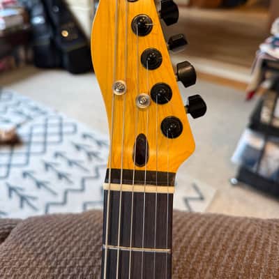 Custom  Firecaster Telecaster style with Fire Flamed Mango wood top ,Catalpa Body with roasted maple neck image 5