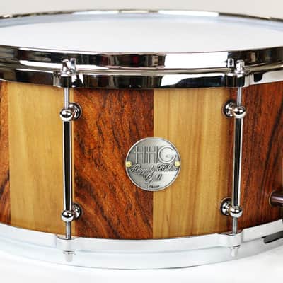HHG Drums 14x6.5 Mesquite And Cherry Stave Snare Drum, Satin Oil image 5