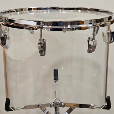 Vintage 70s Ludwig Clear Vistalite 12x15 Concert Tom 1970s Blue/Olive Badge No Cracks image 4