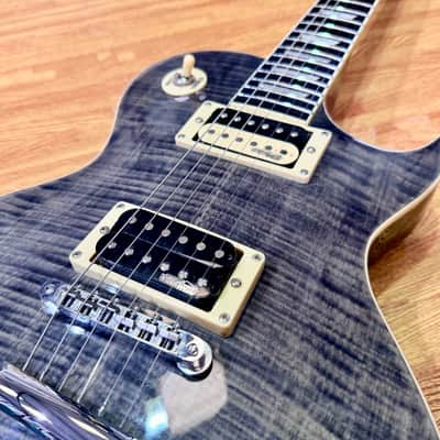 🔥MINT🔥 Vintage V100T BK ReIssued Series Electric Guitar~ Flamed Thru Black LP! image 7