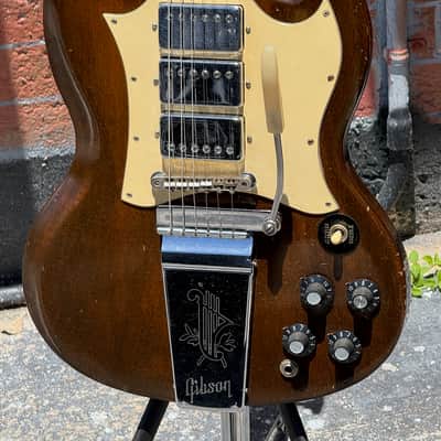 Gibson SG Custom 1969 - an ultra rare large'gard w/a combo of Walnut finish w/all Chrome Hardware ! image 1
