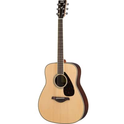 Yamaha FG830 Dreadnaught Acoustic Guitar - Solid Spruce Top - Natural image 3