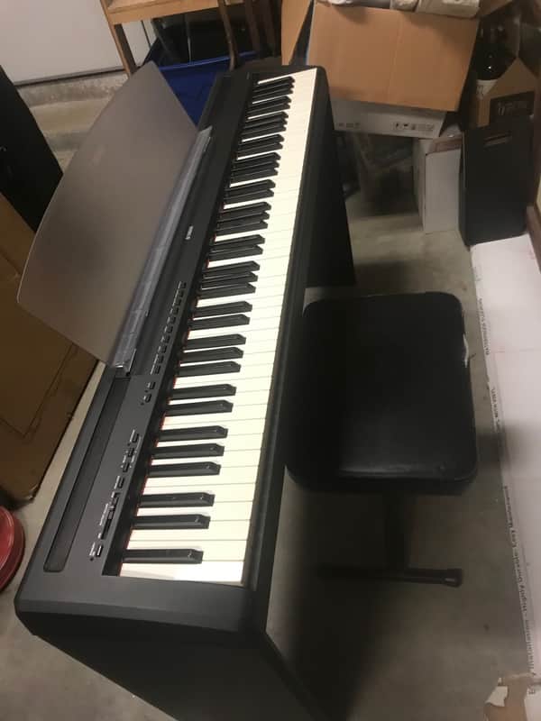 Yamaha P-85 Digital Piano w/ Built-in Stand, Piano Bench, Pedal and Power Supply. Sale Benefits Music Education Nonprofit! image 1