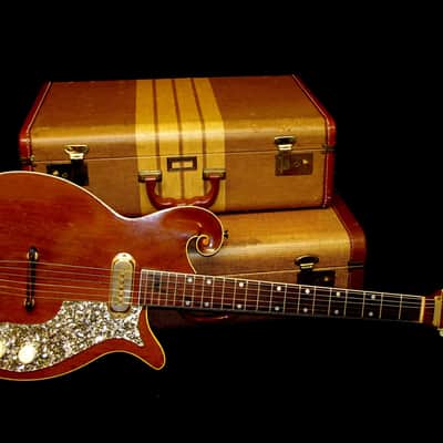 Premier Multi-Vox E275 1958 Natural Mahogany. THE SCROLL GUITAR. Incredible & Rare. Collectible.. image 2