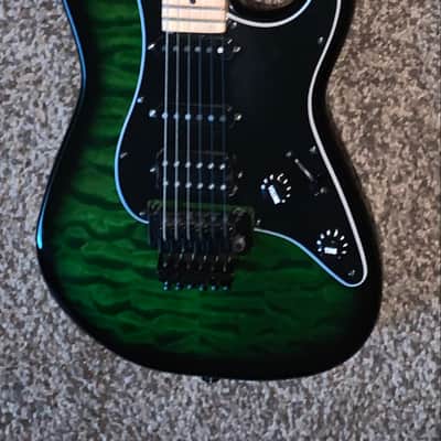 Jackson X Series Adrian Smith Signature  SDXQ  Transparent Green electric guitar, Floyd Rose image 1