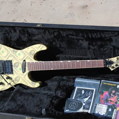 1988 ESP USA Custom Shop Mirage Deluxe Finished With Real $5 Dollar Bills Guitar Super Rare - OHSC image 3