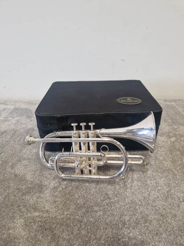 Besson Be1000 Silver Plate - Professional Cornet, Silver Plated - Good w/ Soft Case image 1