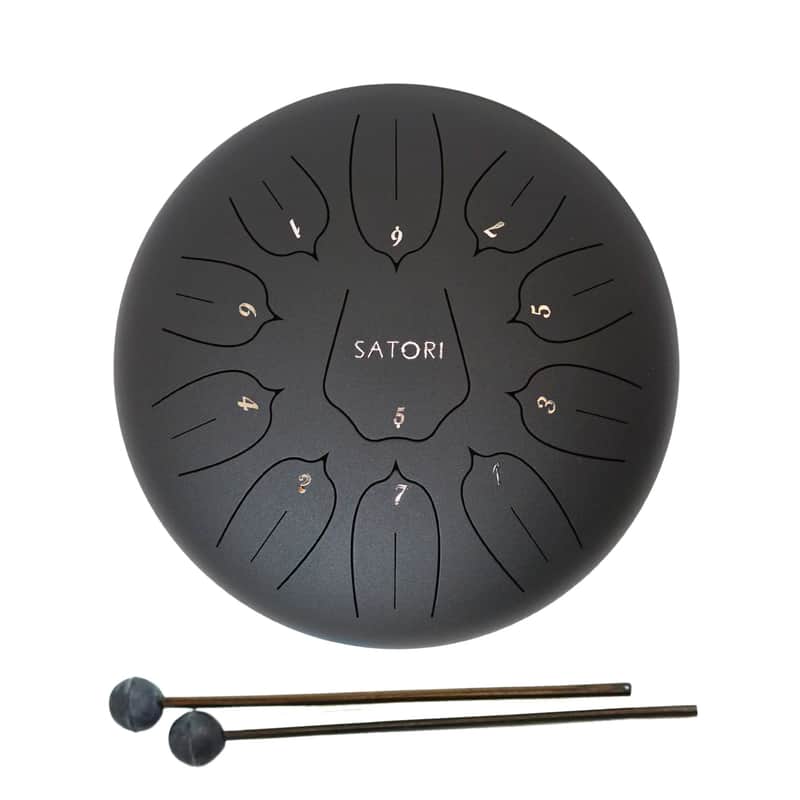 SATORI 12" Lotus Carbon Steel Tongue Drum, C Major (Includes Gigbag) image 1