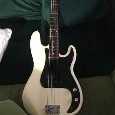 White Japanese Selder Bass Guitar image 1