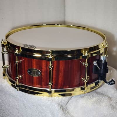 JT Custom Drums 14x5.5" Solid Padauk Stave Snare 2022 Natural image 2