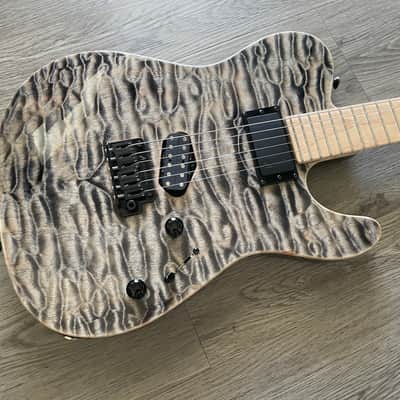 Tom Anderson 2016 Drop T Hollow Chambered Electric Guitar - STUNNING Figured Top Black and Grey image 18