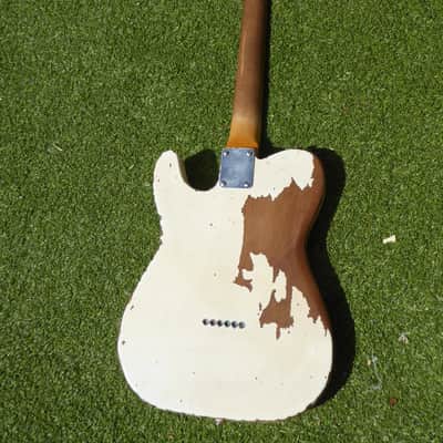 DY Guitars Rick Parfitt / Status Quo tribute white relic tele body PRE-BUILD ORDER image 6
