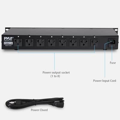 Pyle Pro 8 Outlet Rack Mount Power Supply Center with Each Outlet Switch image 9