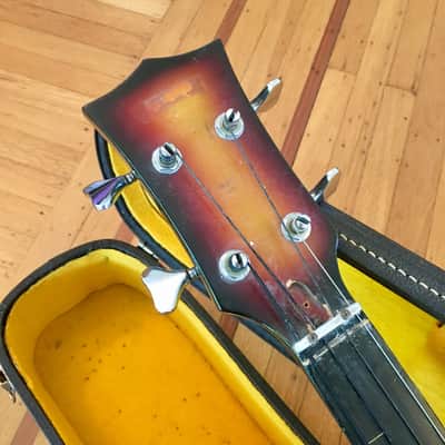 Hohner bartell Black widow fretless bass guitar c 1966 Sunburst original vintage image 4