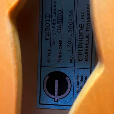 DEMO VIDEO Epiphone Inspired By '68 Revolution Casino 2009 - 2014 - Lennon Natural (US Customers Tax included in shipping price) image 11