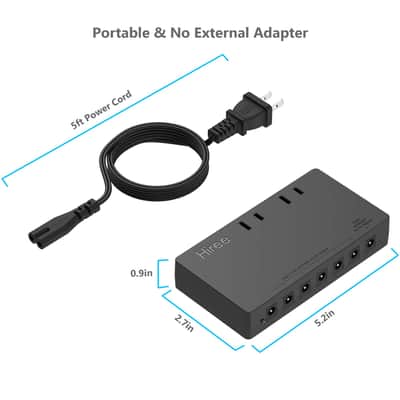 Hiree Guitar Pedal Power Supply 7 DC Output for 9V Effect Pedal Board with 2 AC Outlets for Charging Speaker, Musical Instruments image 5