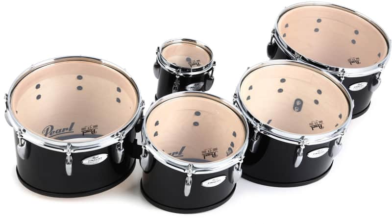 Pearl Finalist Marching Tenor Drums - 6/10/12/13/14 inch Midnight Black image 1