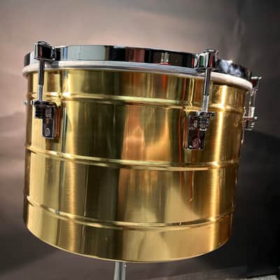 Latin Percussion LP258-BZ Tito Puente Signature 15/16" Bronze Thunder Timbales with Stand 2020’s - Bronze/Chrome image 2