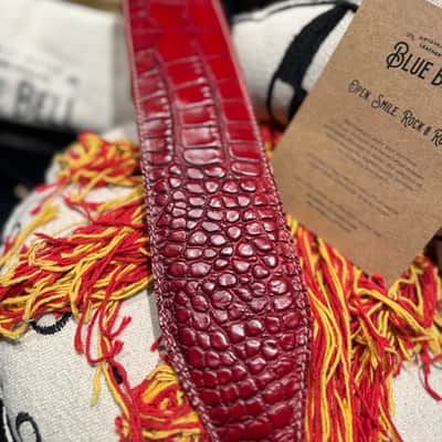 Blue Bell Straps Johnson Caiman Custom Cherry Red Exclusive for Al’s Music Factory image 4